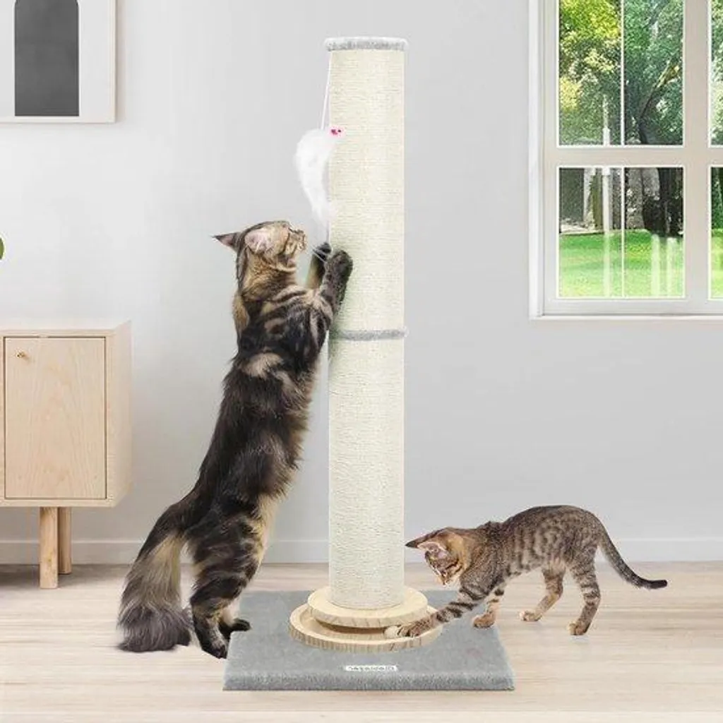 Arbre à chat XXL 2 en 1 avec poteaux en sisal épais pour grands félins