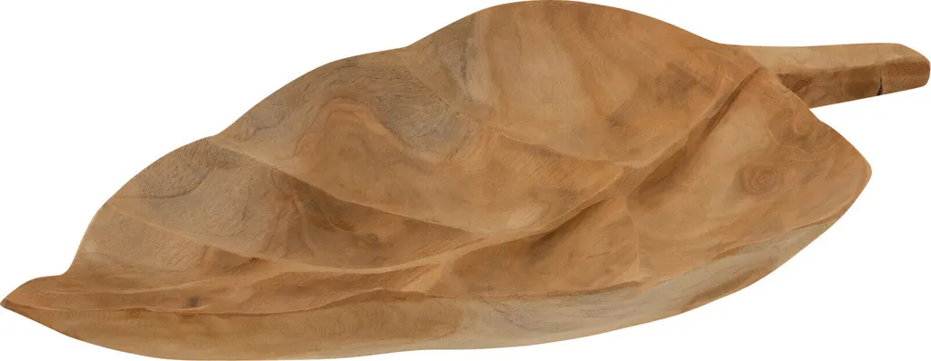 Coupe Décorative en Bois de Teck - Bol Feuille Naturel Format Small