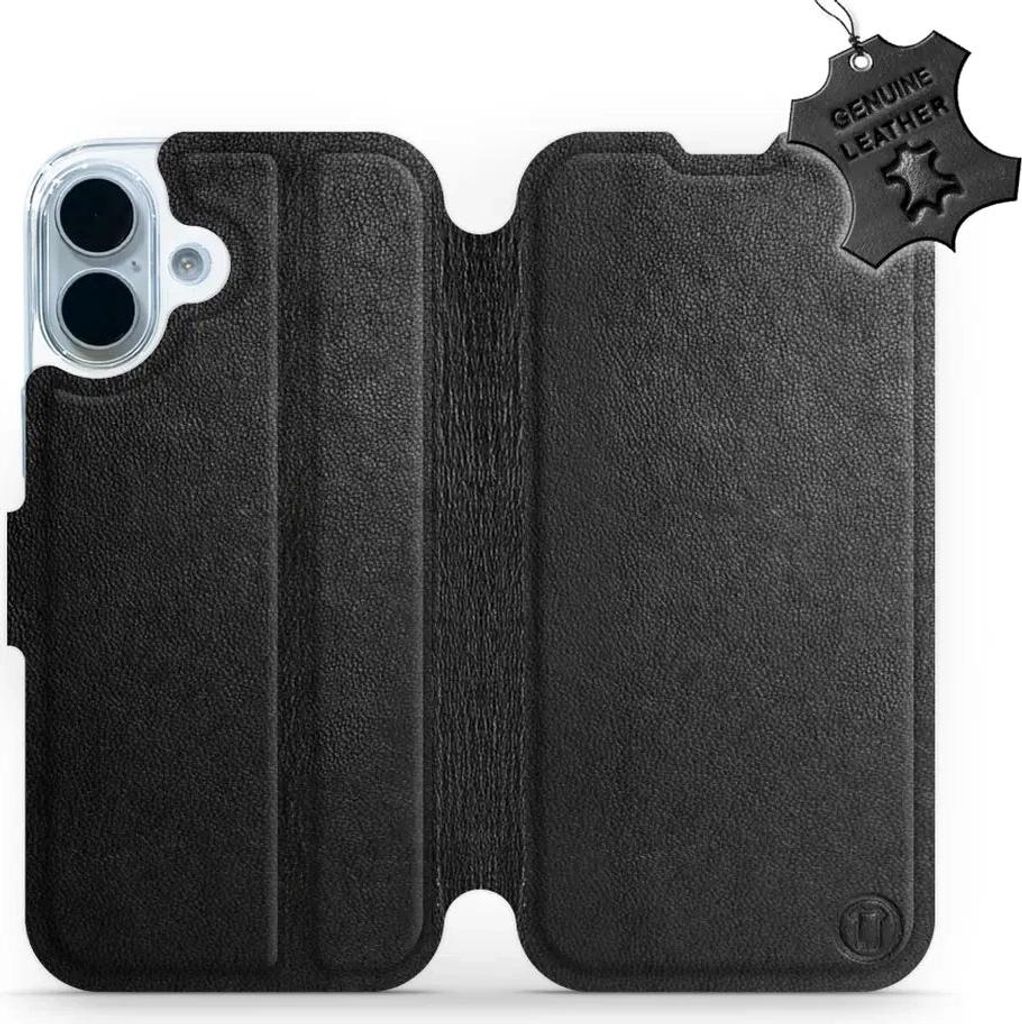 Echtleder Handyhülle für iPhone 17, Mobiwear Leather, Schwarz