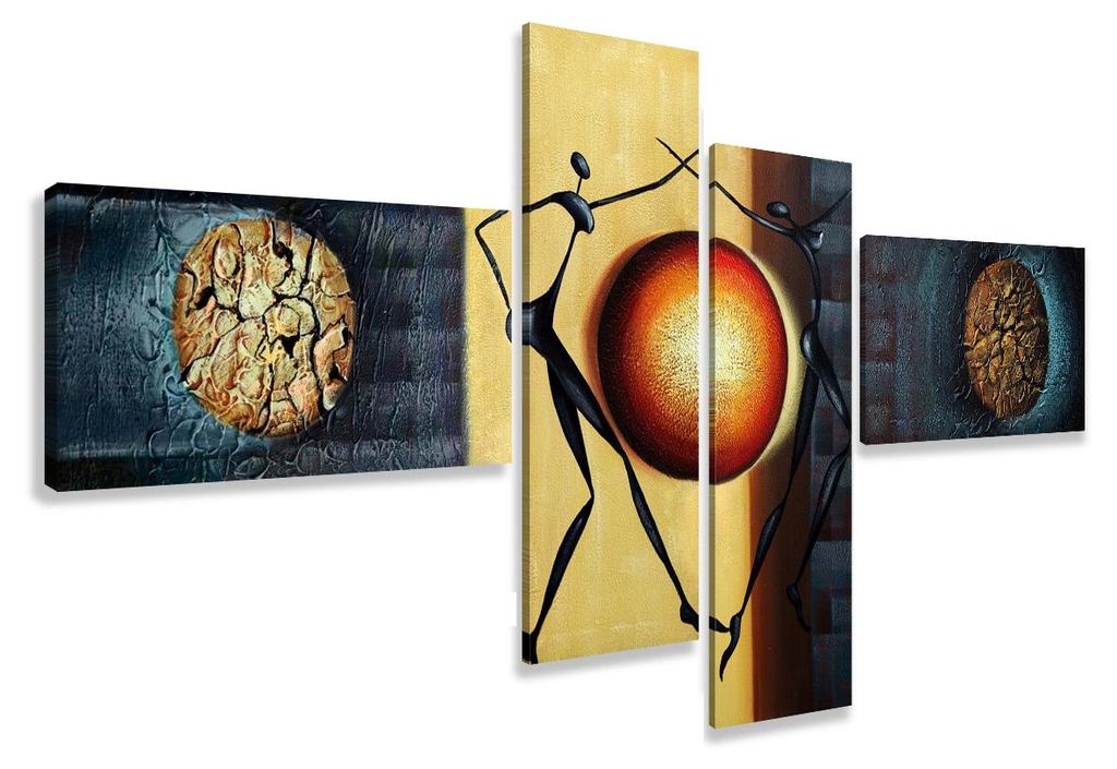 Visario Leinwandbild Abstrakte Sonne 195x80 cm – 4-teilig, Produktbild 