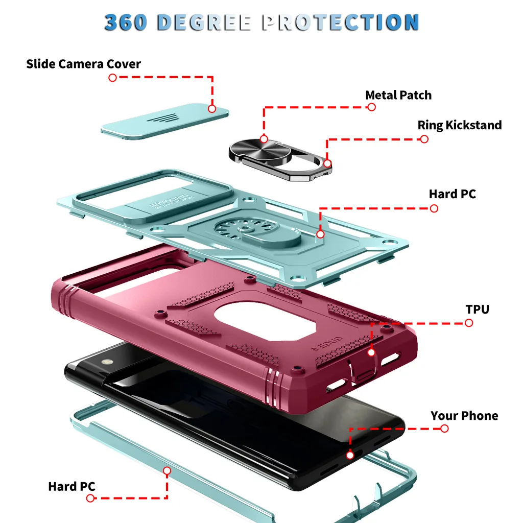 Custodia Google Pixel 6 Rosa Verde: Sicurezza e Colore per Te - 5