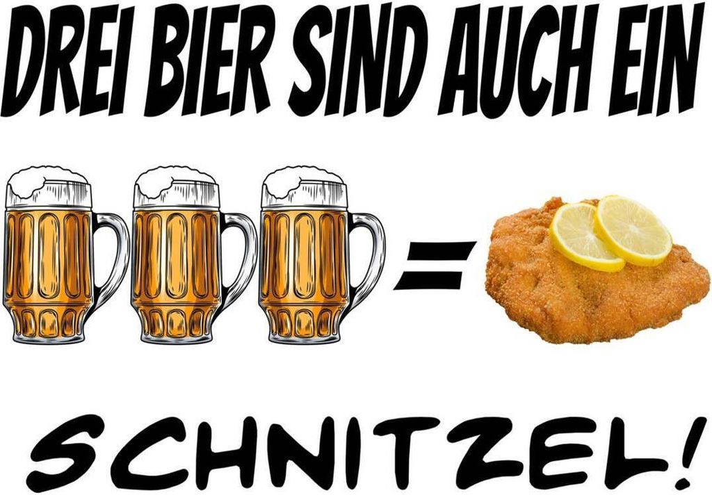 vianmo Holzschild 30x40 cm 3 Bier sind ein Schnitzel