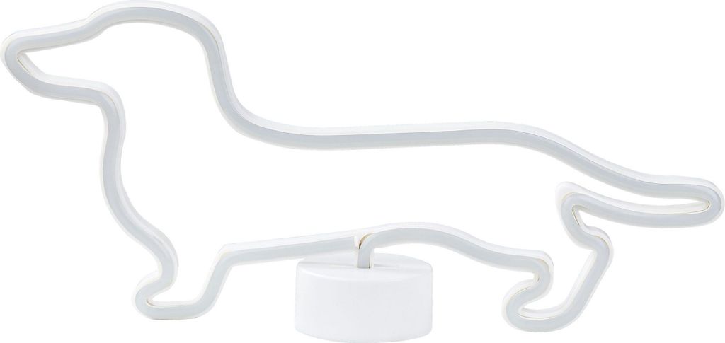 BELIANI LED Neon Licht Dekofigur Blau 20 cm Hoch Hund Dackel Deko Batteriebetrieben für Wohnzimmer Schlafzimmer Büro Flur