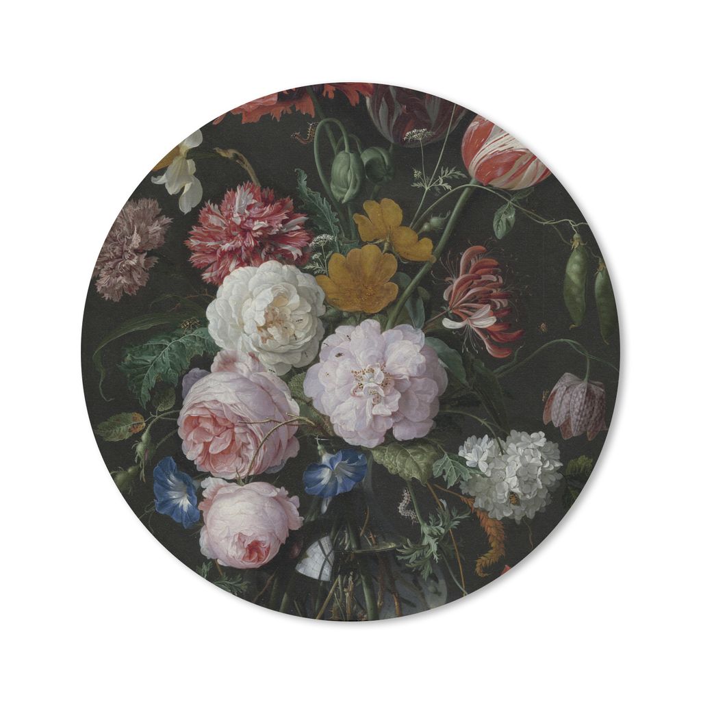 MuchoWow Mauspad Mousepad Stilleben mit Blumen in einer Glasvase - Gemälde von Jan Davidsz. de Heem 50x50 cm - Mousepads - Maus Mat - Pad - Maus...
