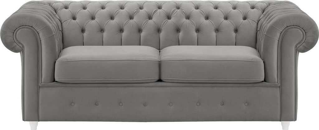 2-Sitzer-Sofa Chesterfield Max mit Schlaffunktion-Velluto-17-white