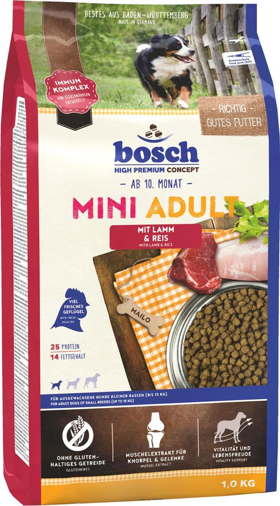 Bosch MINI ADULT MIT LAMM & REIS, Adult, Klein (5-10 kg), Produktbild 