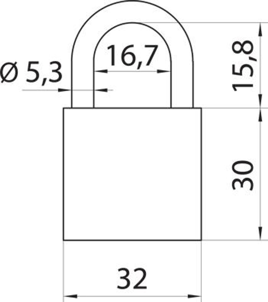 YALE YE11BR/32/118/1 Vorhängeschloss mit Bügel aus Gusseisen, braun, 32 mm, Blister