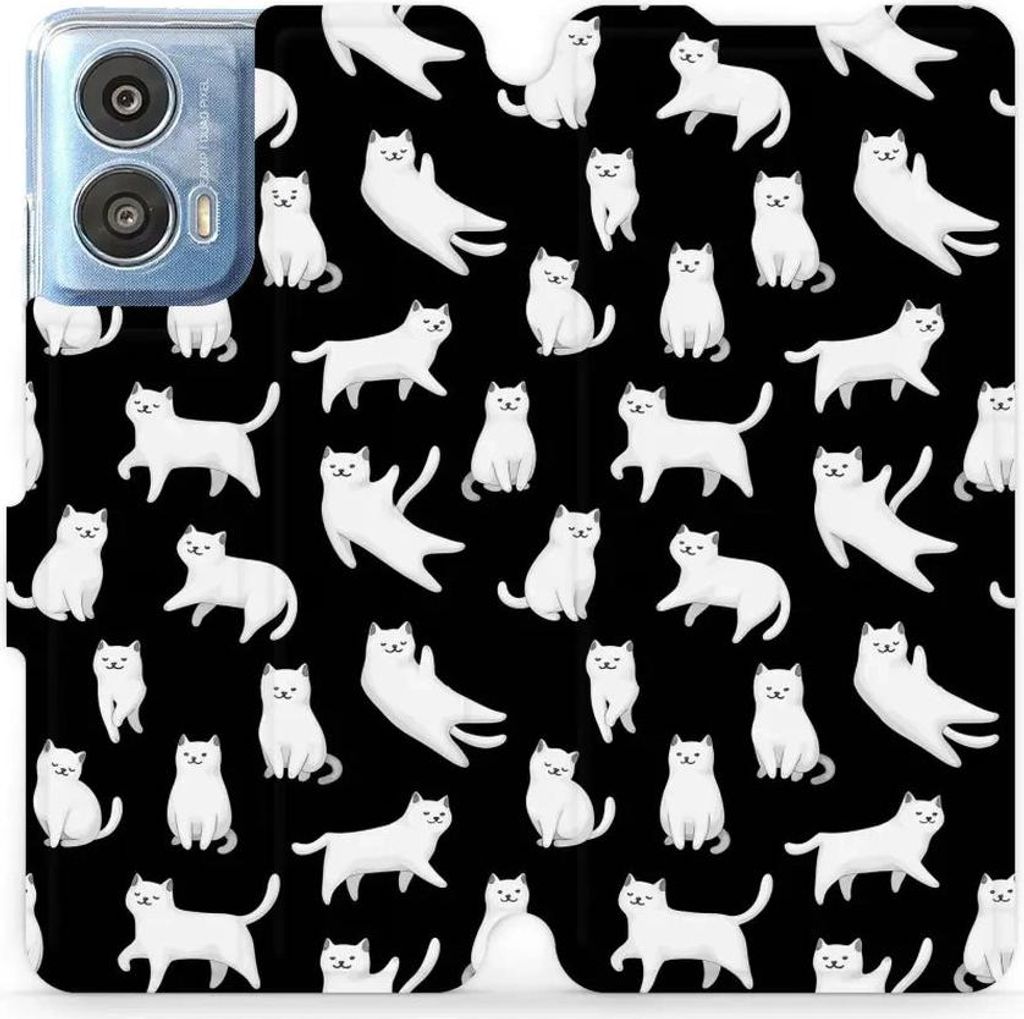 Handyhülle mit klappe für Motorola Moto G24 Power, Mobiwear Book, Luna-Kätzchen