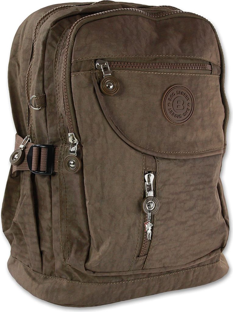 Bag Street Nylon Rucksack Damen Herren Sporttasche braun 30x38x18 OTJ604N