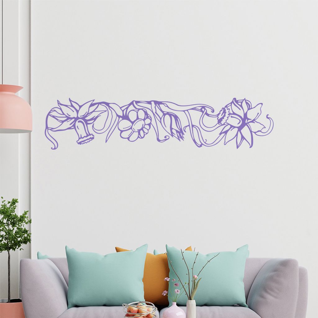 Blumen - Ranken Wandtattoo in 6 Größen - Wandaufkleber Wall Sticker - Dekoration, Küche, Wohnzimmer, Schlafzimmer, Badezimmer