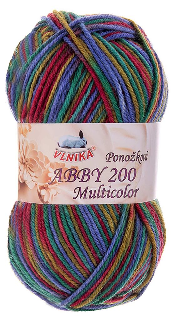 100g Strickgarn Abby 200 multicolor Sockengarn Socken-Wolle Strumpfgarn Farbwahl grün-blau-rot
