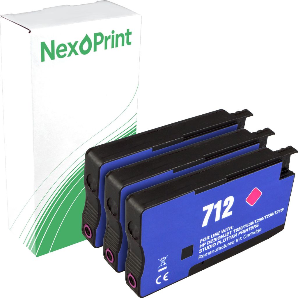 NexoPrint 3ED78A 712 Multipack magenta Druckerpatronen kompatibel zu HP DesignJet T 530 36 Inch - Hohe Ergiebigkeit