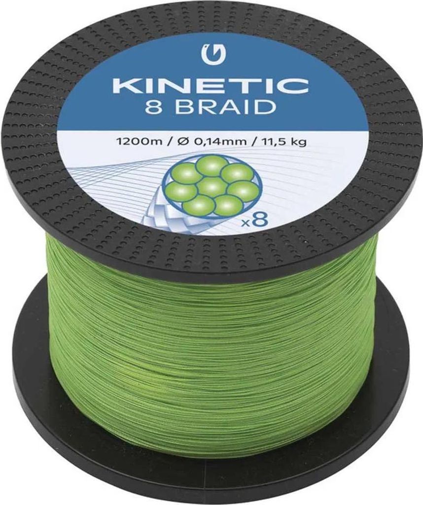 Kinetic Cyber 8 Geflochtene Schnur 1200 M Grün 0.160 mm Grün 0.160 mm