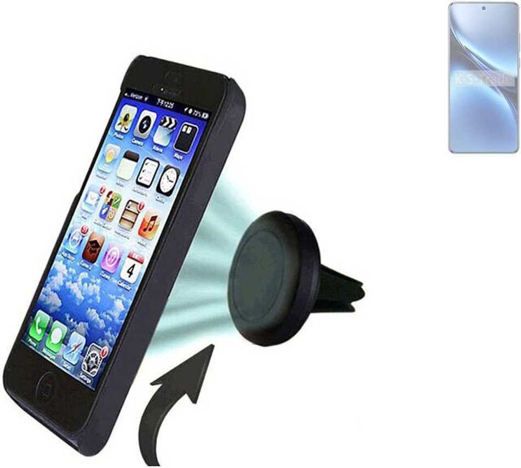 K-S-Trade kompatibel mit Vivo X200 Pro Auto Handy Halterung KFZ Halter Lüftungsgitterhalterung Air Vent mount Smartphone Halter