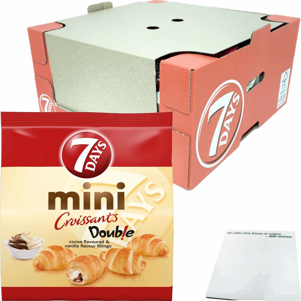 7 Days Croissants Double Kakao- & Vanillefüllung (10x185g Packung) VPE + usy Block