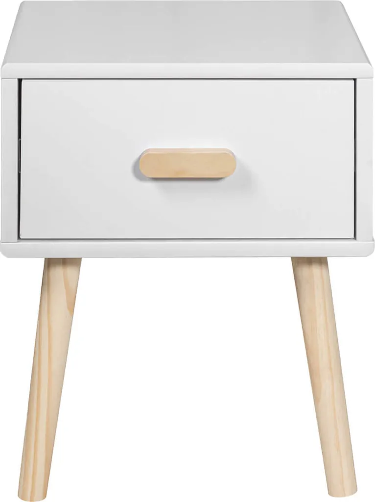 Chevet scandinave Mobili Rebecca Cassia en bois de pin 44 cm de haut
