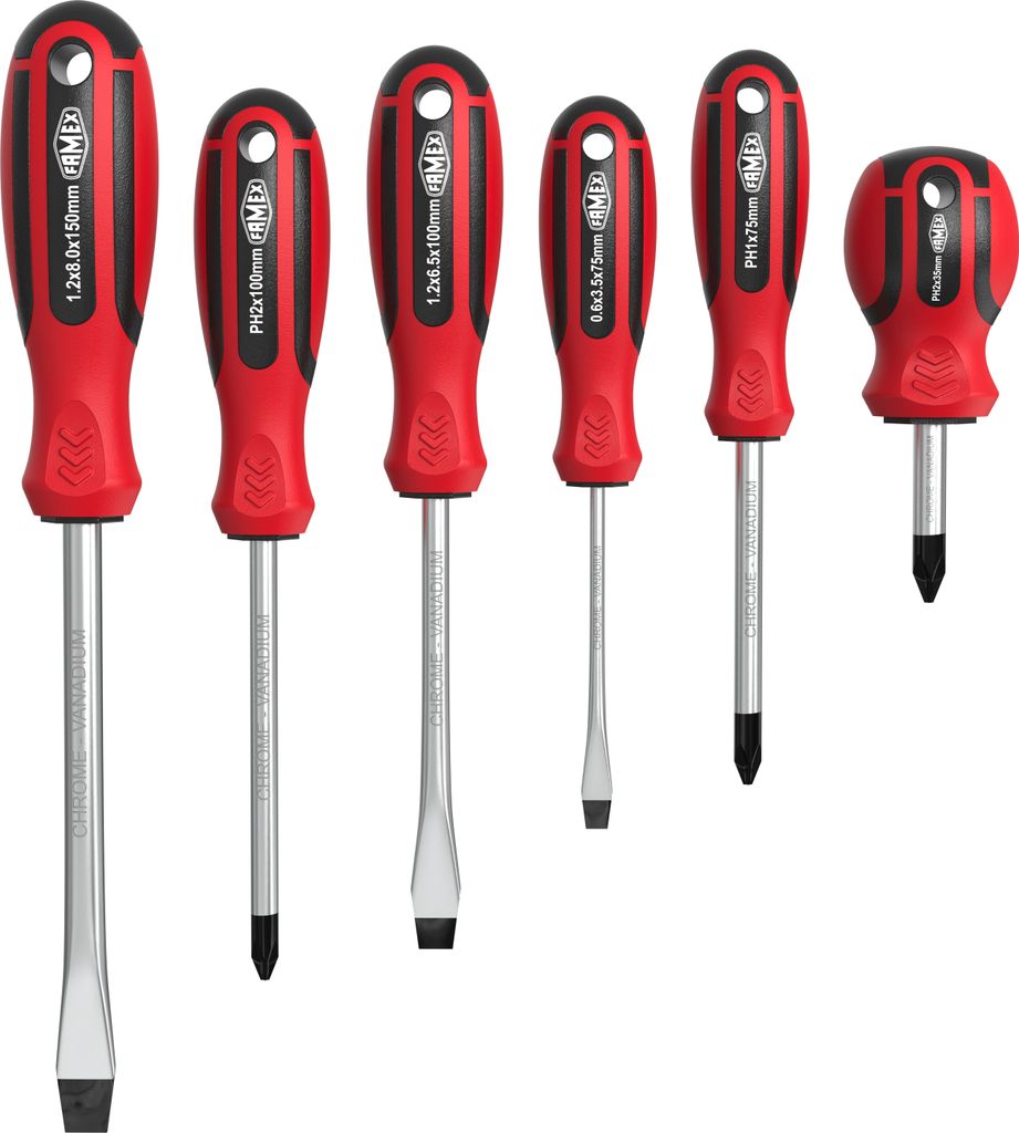 FAMEX 7751-6 Schraubendreher Set 6-tlg. - mit magnetischen Produktbild 