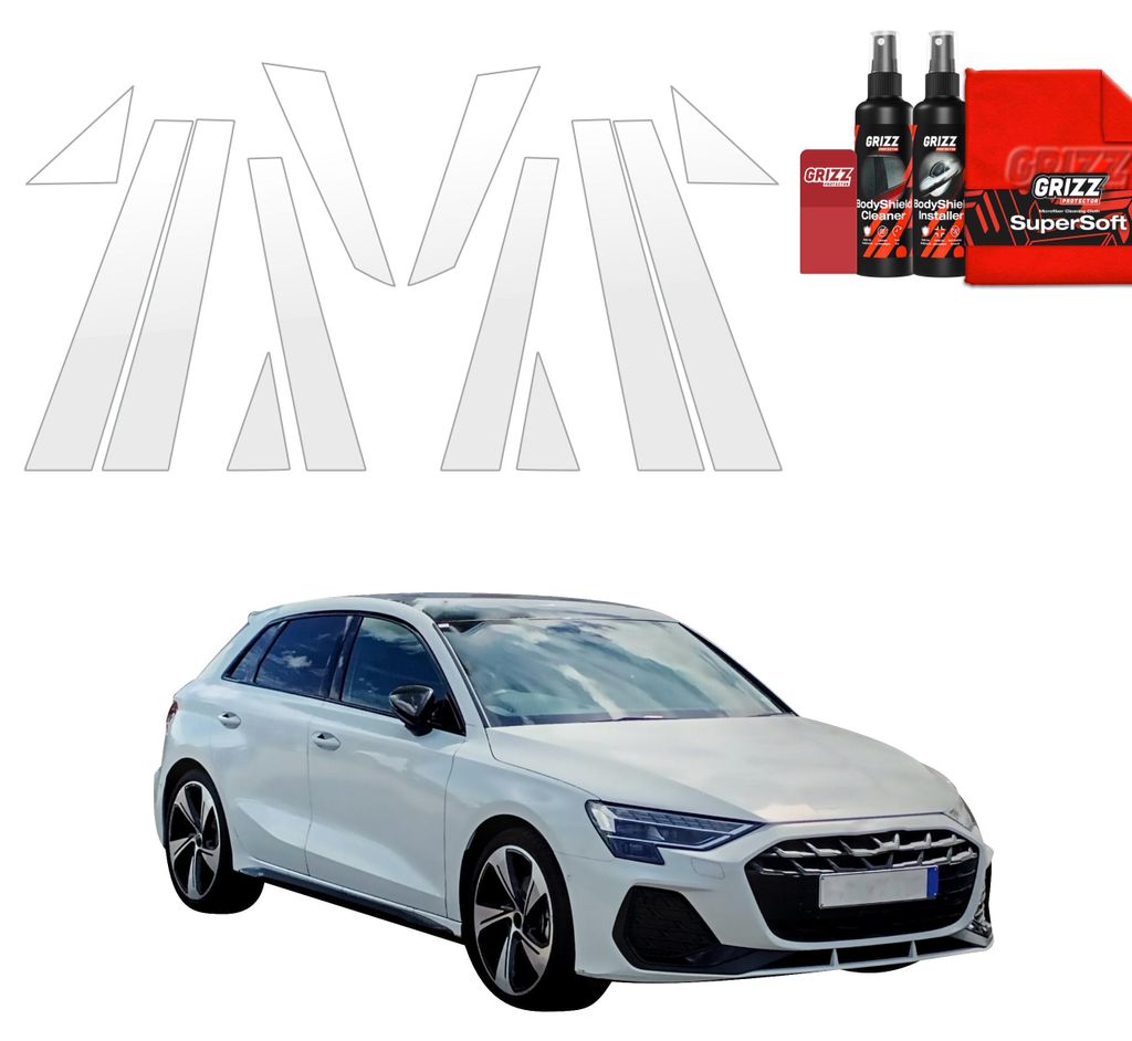 12in1 Schutzfolie Grizz Protector für B-C-Säule - Audi A3 8Y Hatchback 5D (2024-2026)