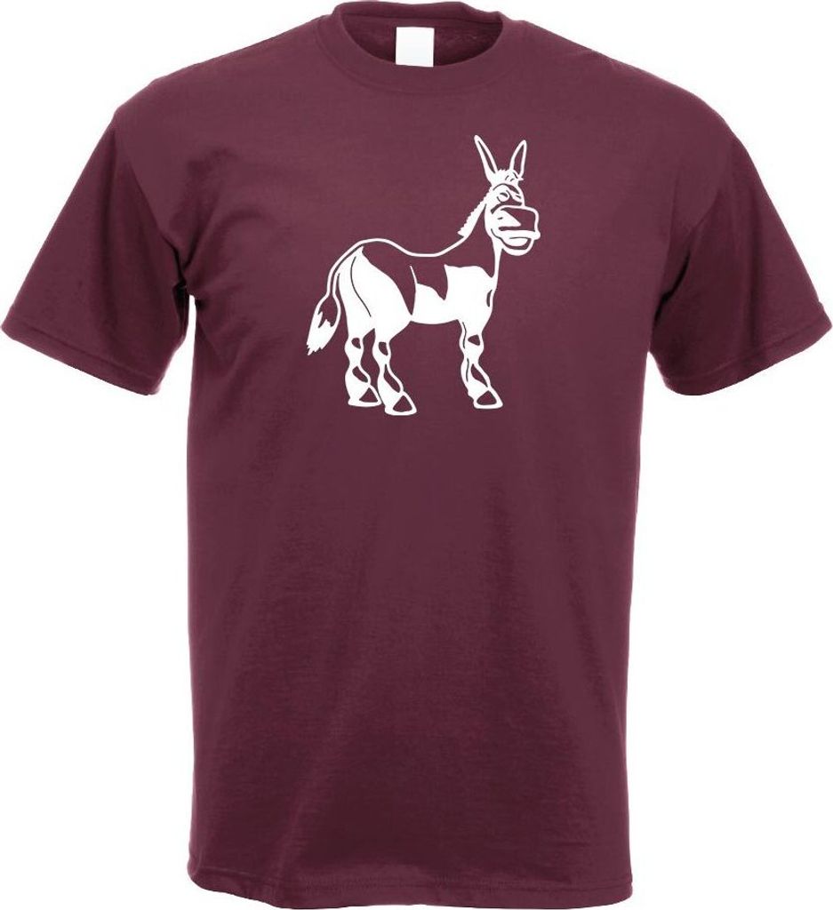 Kiwistar - T-Shirt - Burgund - Esel - Motiv 1 - tragen Herren Funshirt Bedruckt Design Sprüche Spruch Motive - mit Motiv Bedruckt - Funshirt Desig...