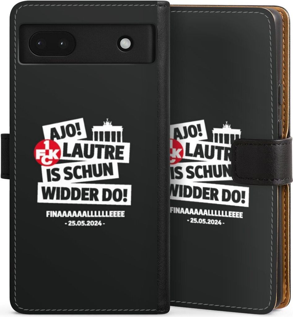 DeinDesign Klapphülle für Google Pixel 6a Handytasche Lederhülle Tasche 1. FC Kaiserslautern 1. FCK Pokal Finale 2024
