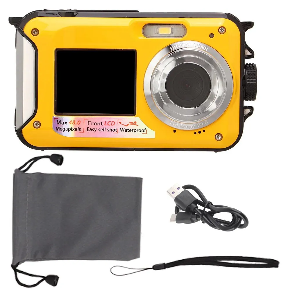Fotocamera Subacquea Iriisy 2.7K 48MP Con Doppio Schermo E 16x Zoom – Impermeabile Fino A 3 Metri - 2
