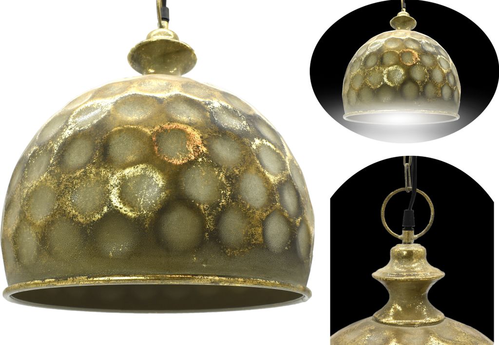 Hängelampe Metall Deckenlampe Hängeleuchte Pendelleuchte Esstisch Vintage Altgold