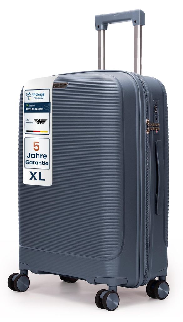 4FLY Leichter Hartschalen-Reisekoffer XL 75 cm (90L) – mit TSA-Schloss, 4 Spinner-Doppelrollen und Aluminium-Teleskopgriff, Aufgabegepäck