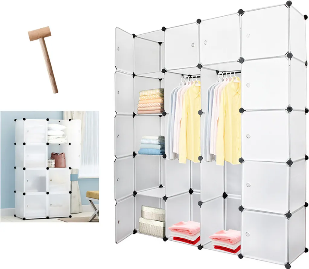 Armadio Modulare Jopassy 20 Scatole Bianco - Guardaroba DIY Salvaspazio