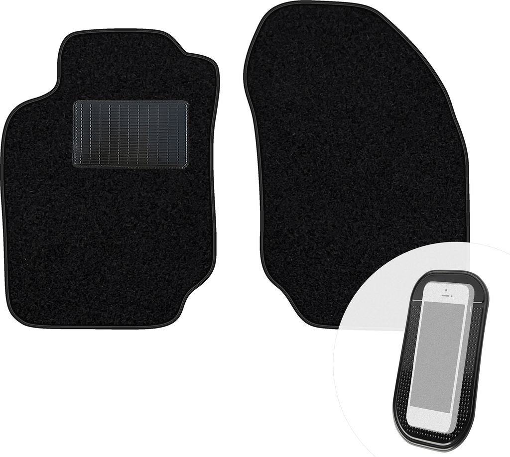 moto-MOLTICO Vorne Fußmatten Auto Velours Autoteppiche Schwarz Automatten Set 2-teilig passend für Nissan Almera 1995-2000