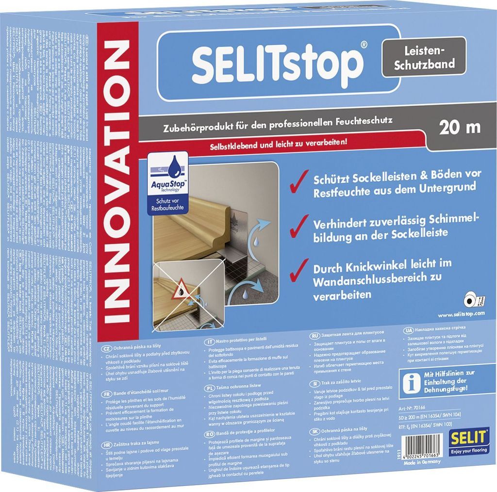 Selitstop Leisten-Schutzband 7,5 cm x 20 m Stärke 0,5 mm Produktbild 