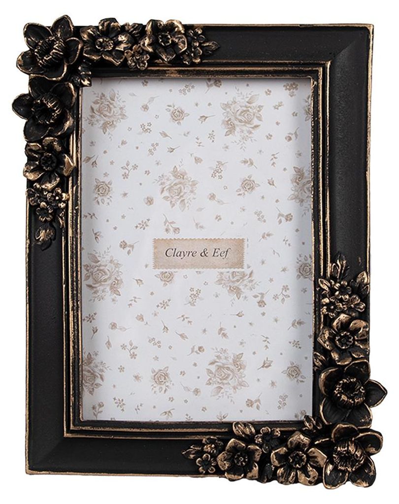 Clayre & Eef Bilderrahmen 10x15 cm Schwarz Kunststoff Produktbild 