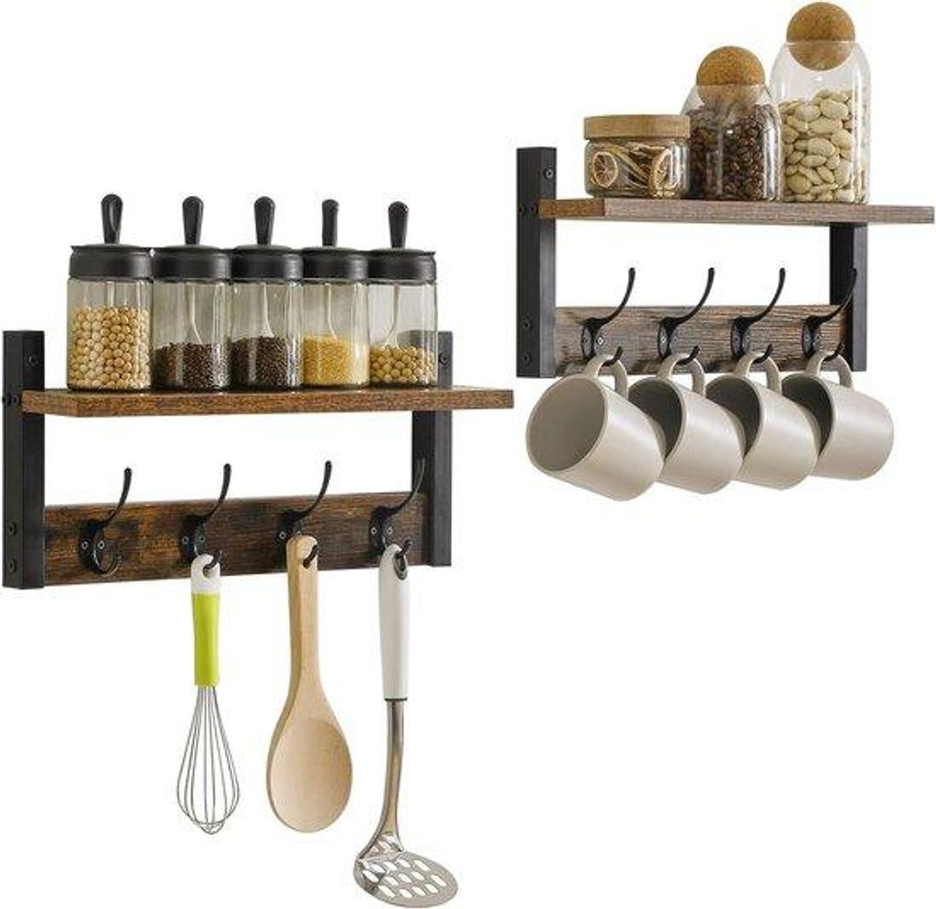 Garderobensatz aus Eichenholz - Stilvoll und praktisch - 2-teilig - Braun