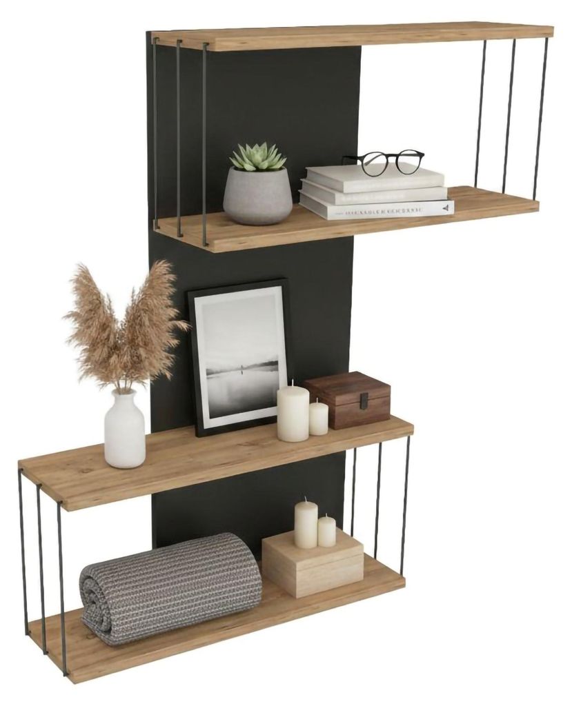 Regal Mirzam, Gestell, Wandregal, Mehrzweckregale, 65x19h96 Produktbild 
