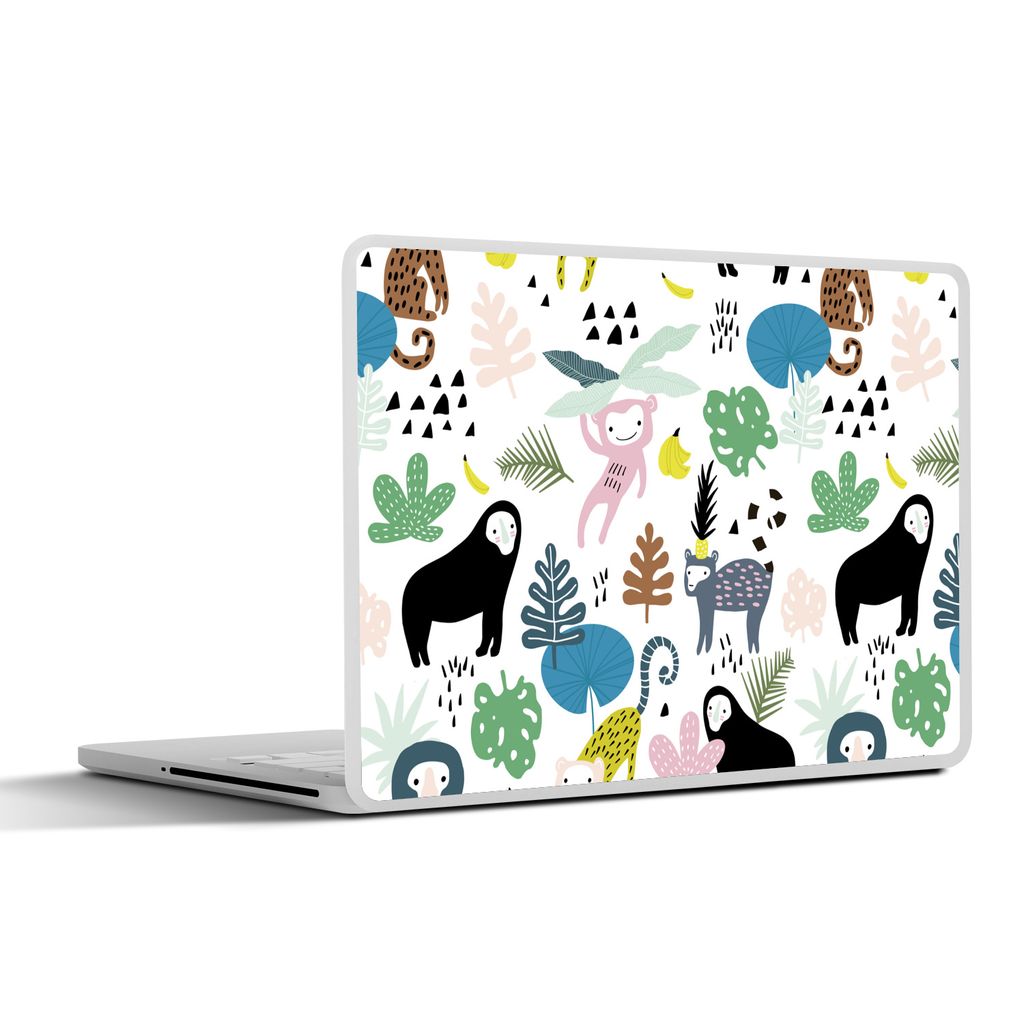 MuchoWow Laptop Aufkleber Sticker Cover Tiere - Pflanzen - Dschungel 32.5x23.5 cm - Sticker für Laptop - Selbstklebend