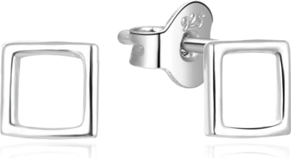 Boucles d'oreilles minimales AGUP843L en argent fin poli anti-ternis