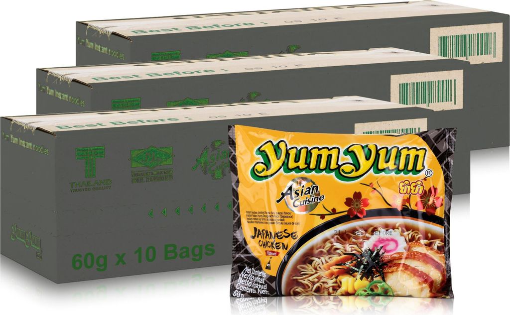 Yum Yum Instant Nudeln Japanese Chicken 60g - Fertiggericht (30er Pack)