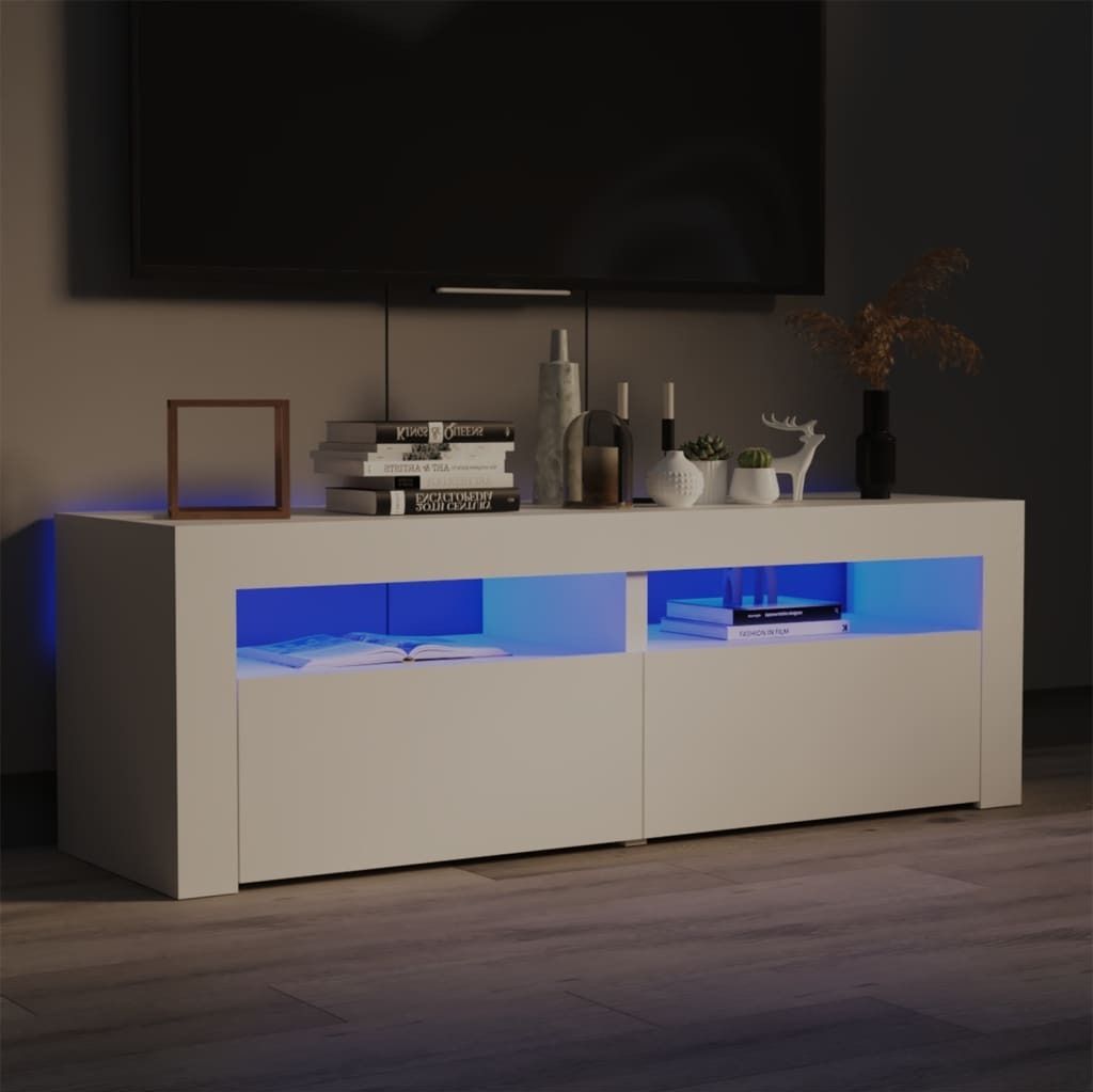"Winter Sale" TV-Schrank mit LED-Leuchten Weiß 120x35x40 cm - TV-Schränke clorisNeu9058764