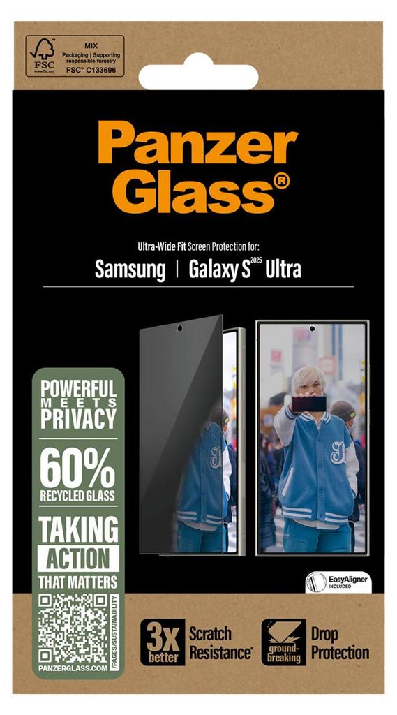 PanzerGlass Privacy Ultra-Wide Fit Anti-Bacterial Productafbeelding 