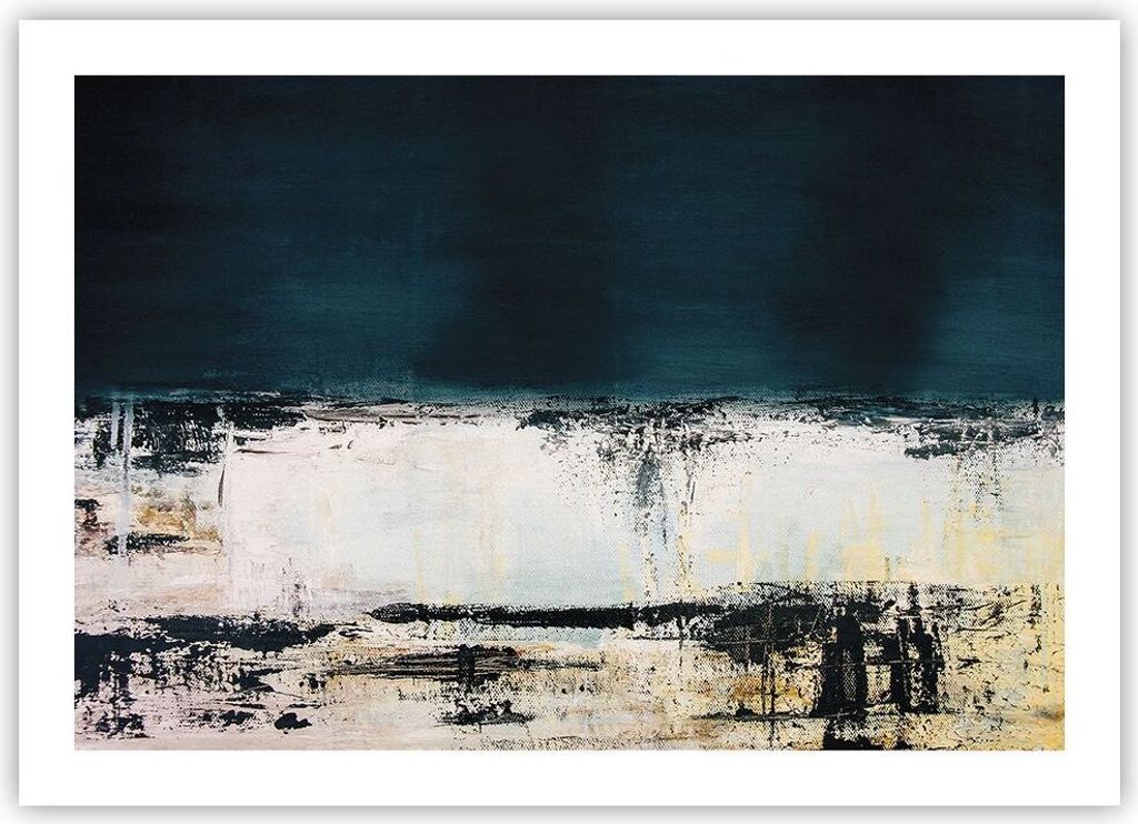 Poster - Poster ohne Rahmen - Abstraktion gerieben schwarz - 70x50 cm - Wand Bild - Wanddeko - Wandbilder - Kunstposter - Wandposter - Bilder - Kun...