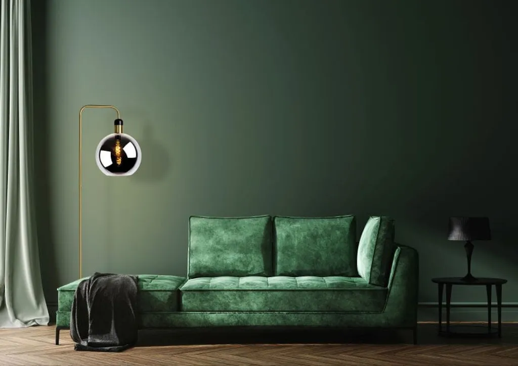 Lampadaire Globe en Verre Fumé Julius E27 pour Salon et Chambre Chic