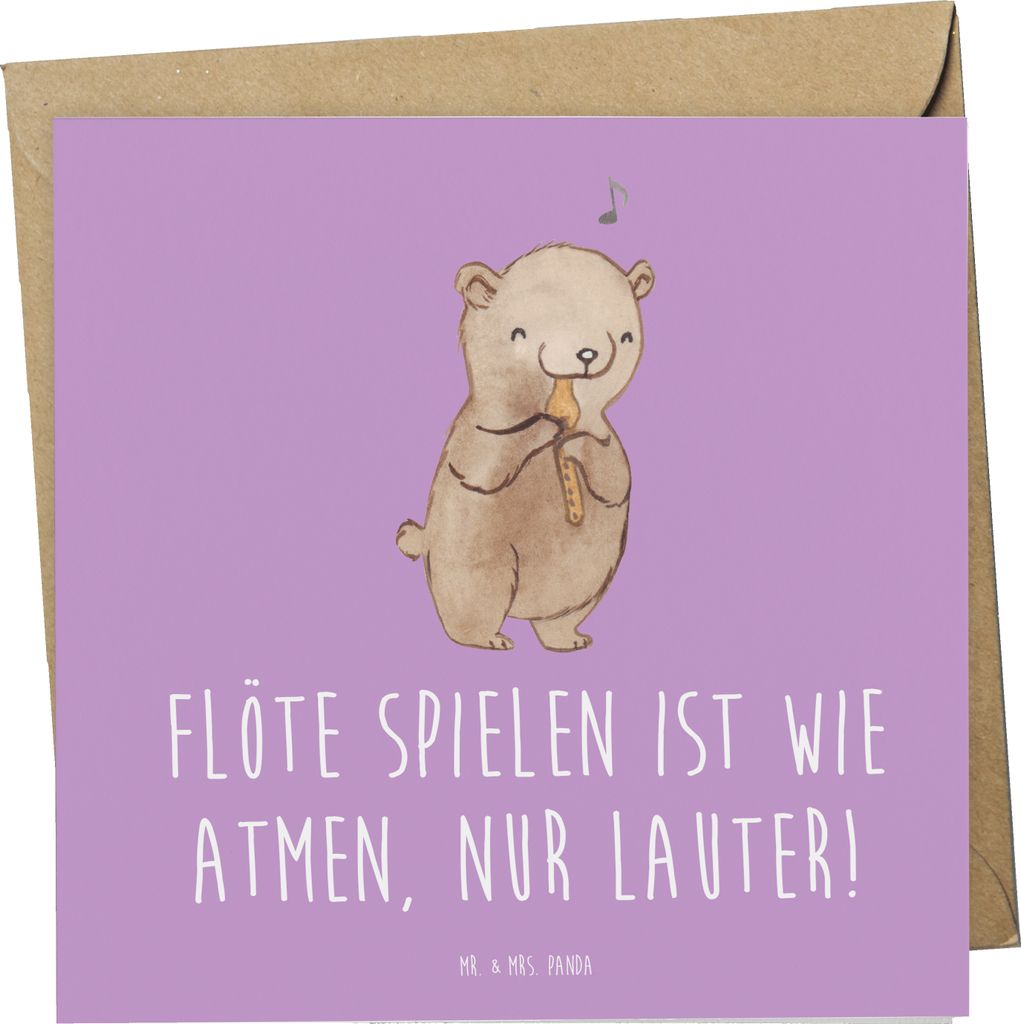 Mr. & Mrs. Panda Glückwunschkarte Flöte Atem - Produktbild 