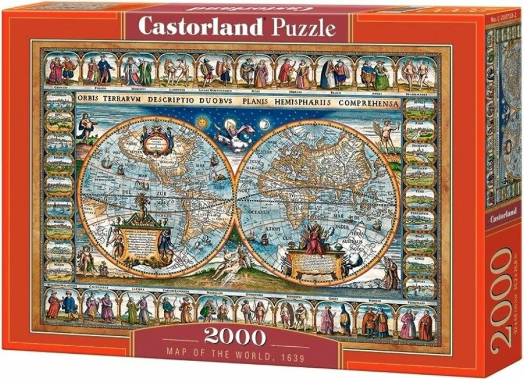 CASTORLAND Puzzle Mappa del mondo 1639, 2000 pezzi Immagine del prodotto 