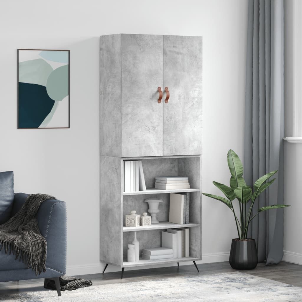 Maison Exclusive - Highboard Betongrau 69,5x34x180 cm Holzwerkstoff