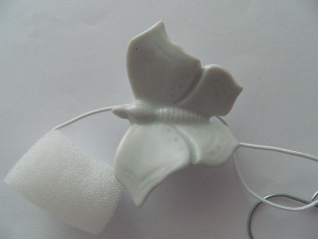 Porzellan Tropfenfänger Schmetterling groß weiß, für Kaffee- o. Teekannen, Figur Tier