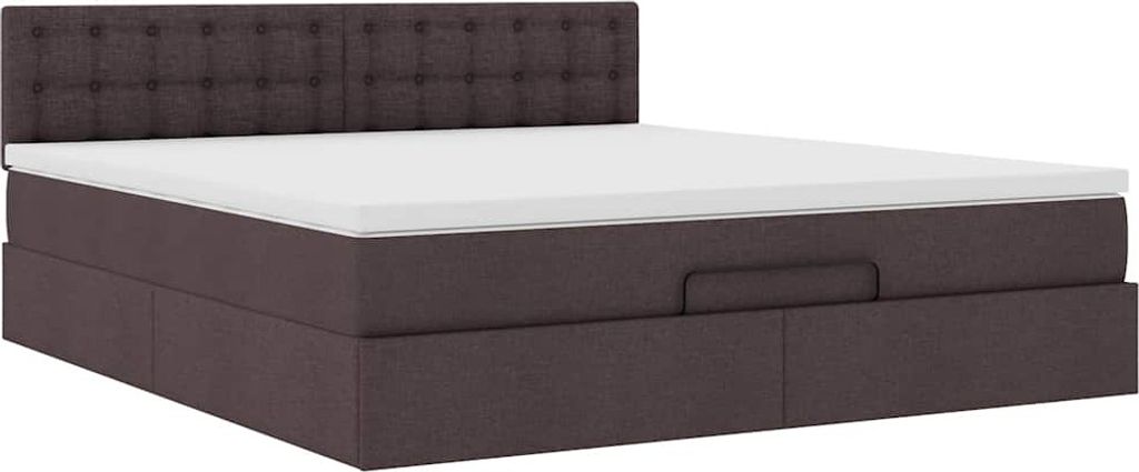 Ottoman-Bett mit Matratze Dunkelbraun 160x200 cm Stoff
