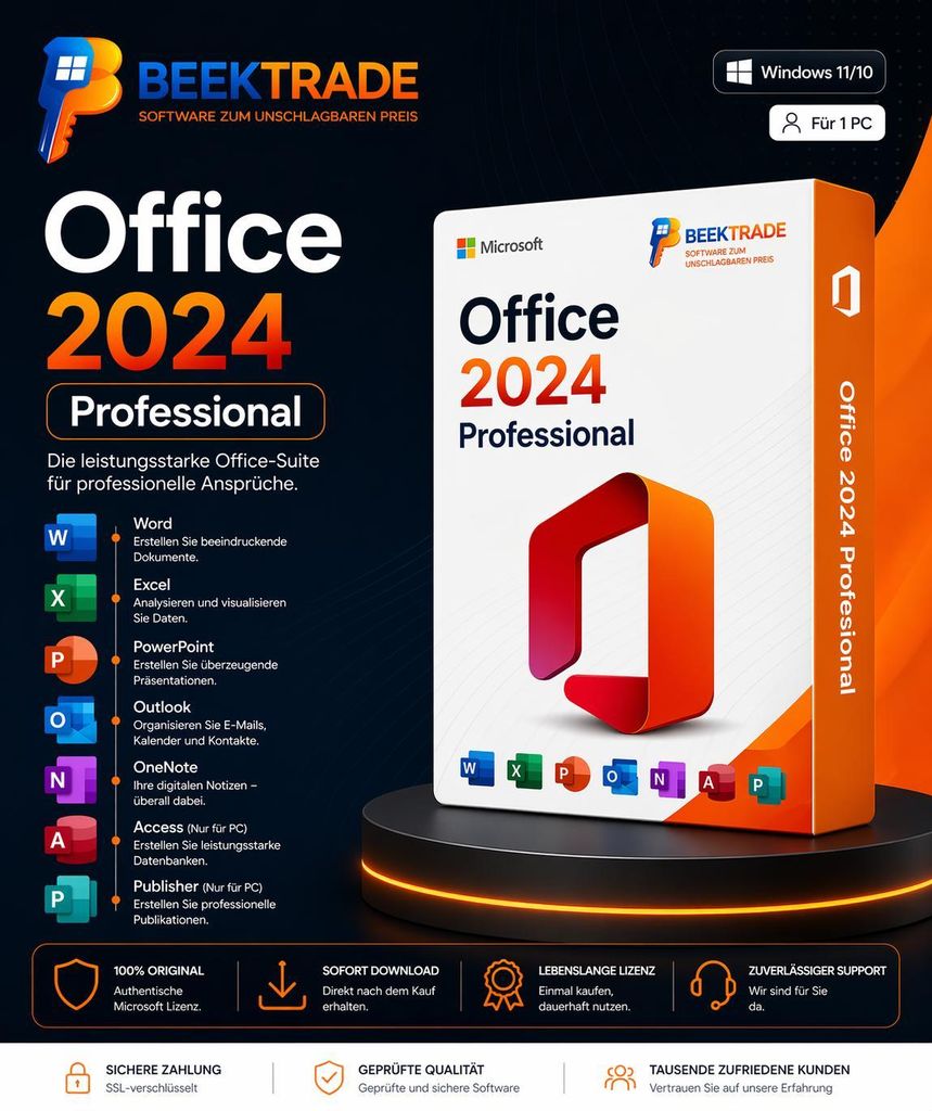 MS Office 2024 Professional Plus | Originale Vollversion | Produktbild 