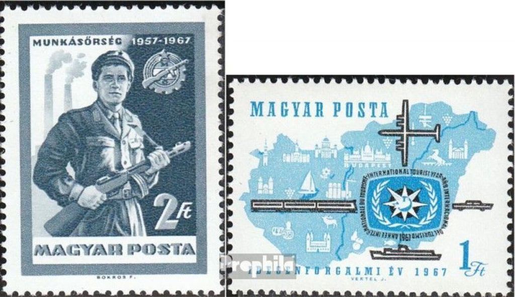 Briefmarken Ungarn 1967 Mi 2314A,2321A (kompl.Ausg.) postfrisch Sondermarken
