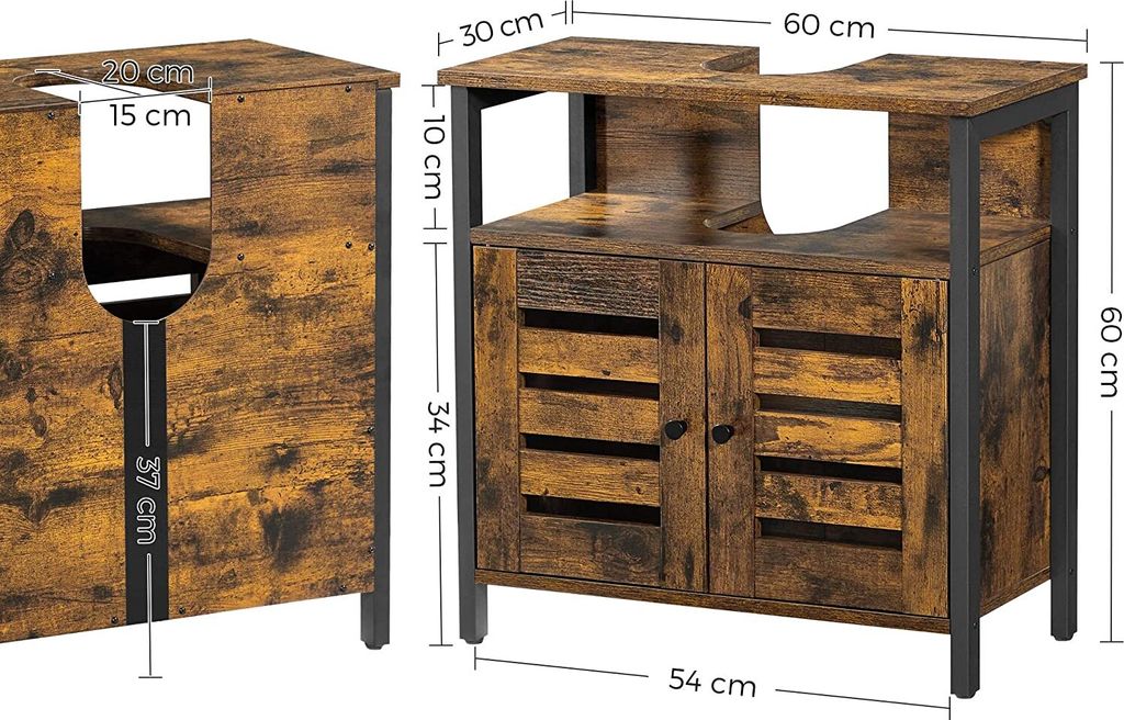 VASAGLE Waschbeckenunterschrank, Stahlgestell, mit Produktbild 6