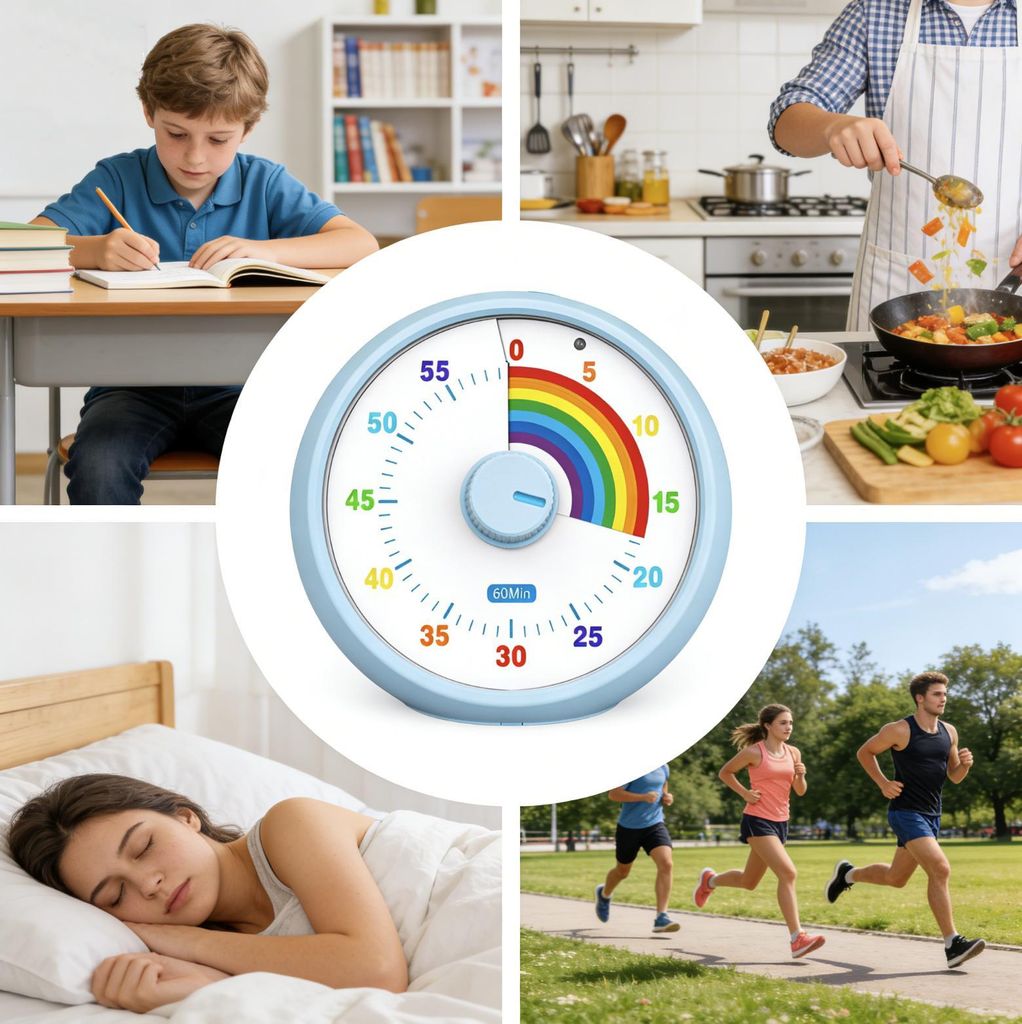 MODFU Visueller Timer für Kinder, 60-Minuten Countdown für Klassenzimmer Büro Küche, Schreibtisch Kinder Zeitmana gement Tools mit leisem Betri...