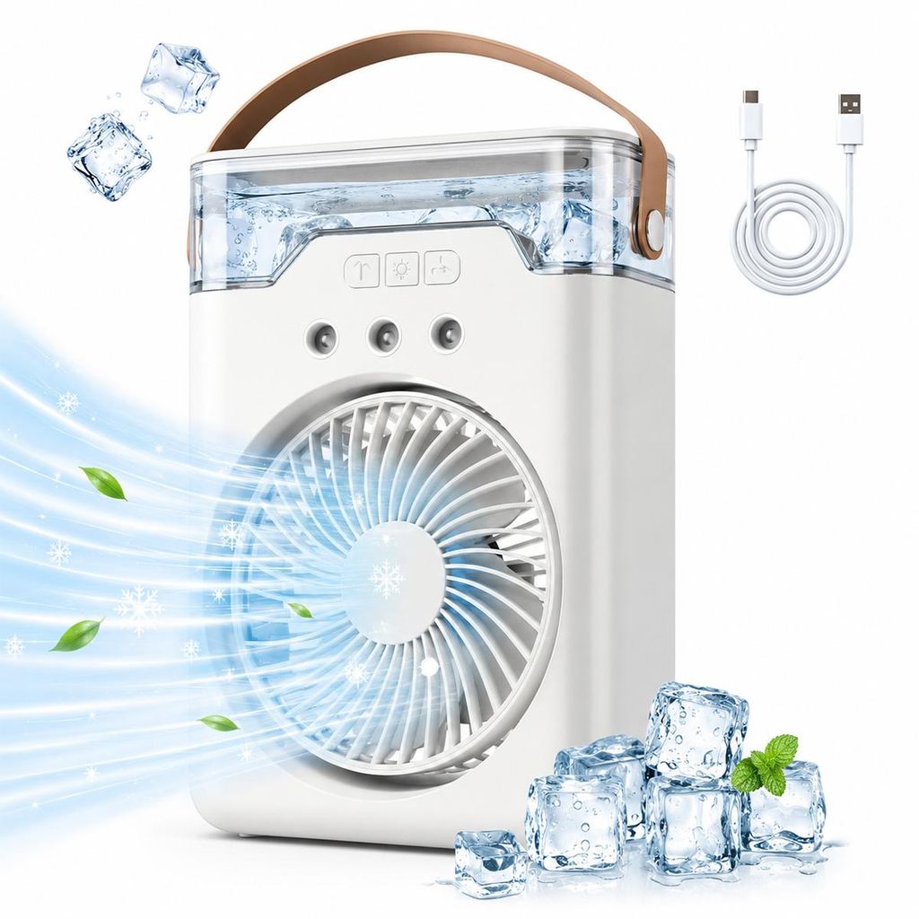 Mini Ventilator mit Sprühfunktion, wiederaufladbarer Produktbild 